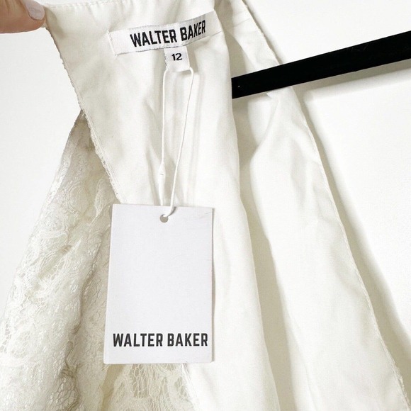 NWT Walter Baker Cutout Lace Caroline Mini Dress Womens Ivory Size 12 - Picture 7 of 8
